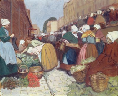 Mercado en Brest, c.1899 de Fernand Piet